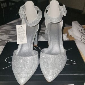 Elegant Silver Women's Heels